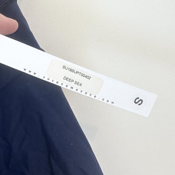 NWT Susana Monaco Navy Blue Wide Strap Tank Top with Side Tie - Small - Picture 3 of 7